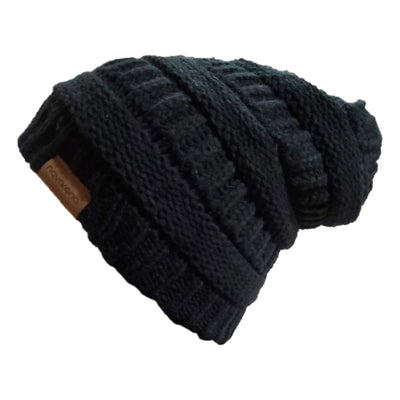 Novarena Thick Cable Knit Faux Fuzzy Fur Pom Fleece Lined Skull Cap Cuff Beanie
