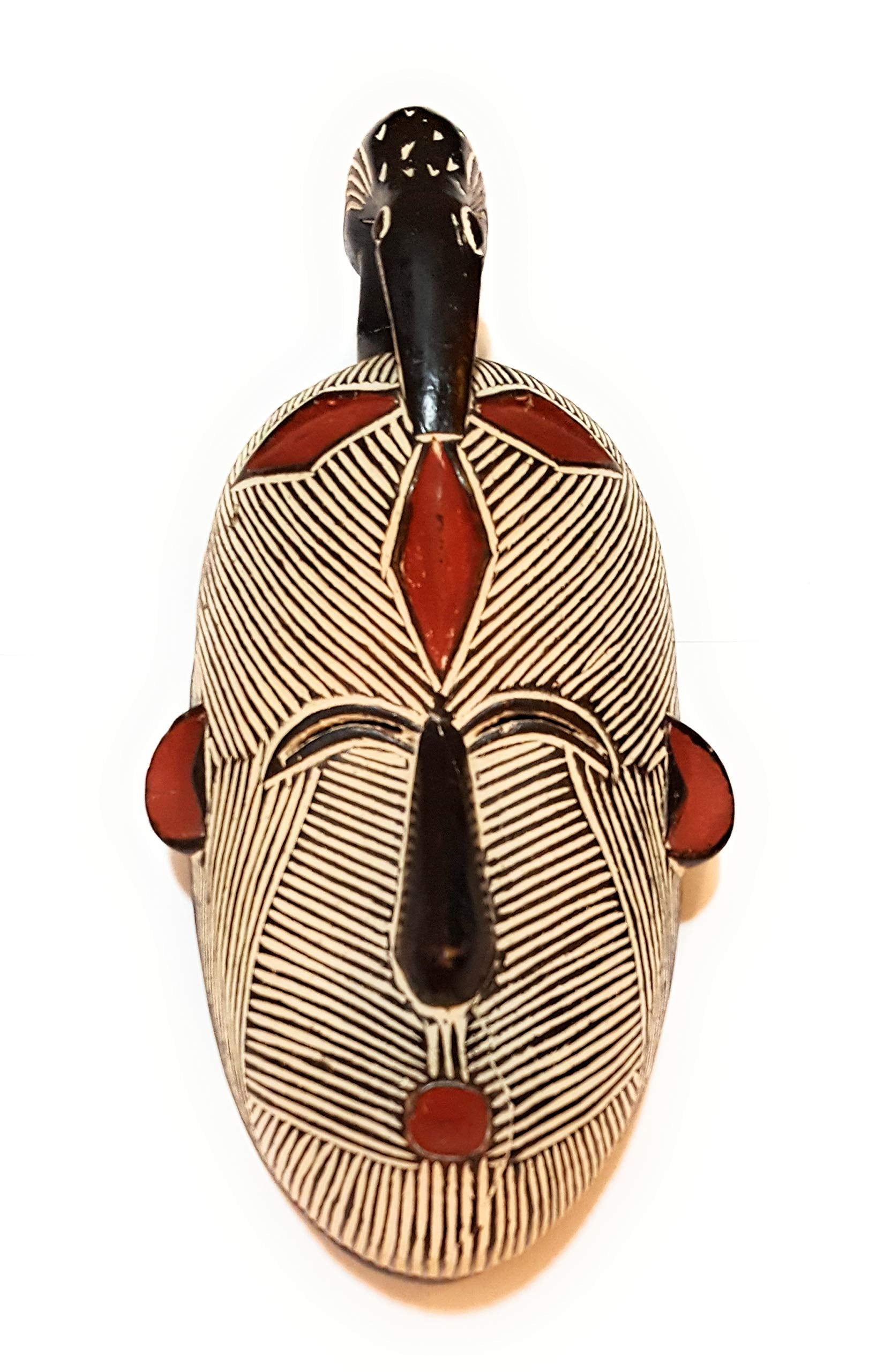 Novarena African Art Cameroon Gabon Fang Wall Masks and Sculptures - Africa Home Mask Decor (3 Pc Black 12 Inch Fang Mask)