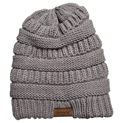 Novalena Women's Thick Cable Knit Faux Fur Pom Fleece Lined Skull Cap Cuff Warm Crochet Winter Wool Knit Ski Slouchy Khaki Beanie